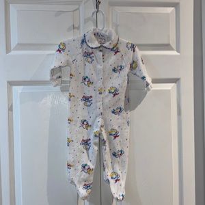 Vintage Goldtex Infant Boys Terry Cloth Mouse Theme Sleeper Footie Size 26 lbs